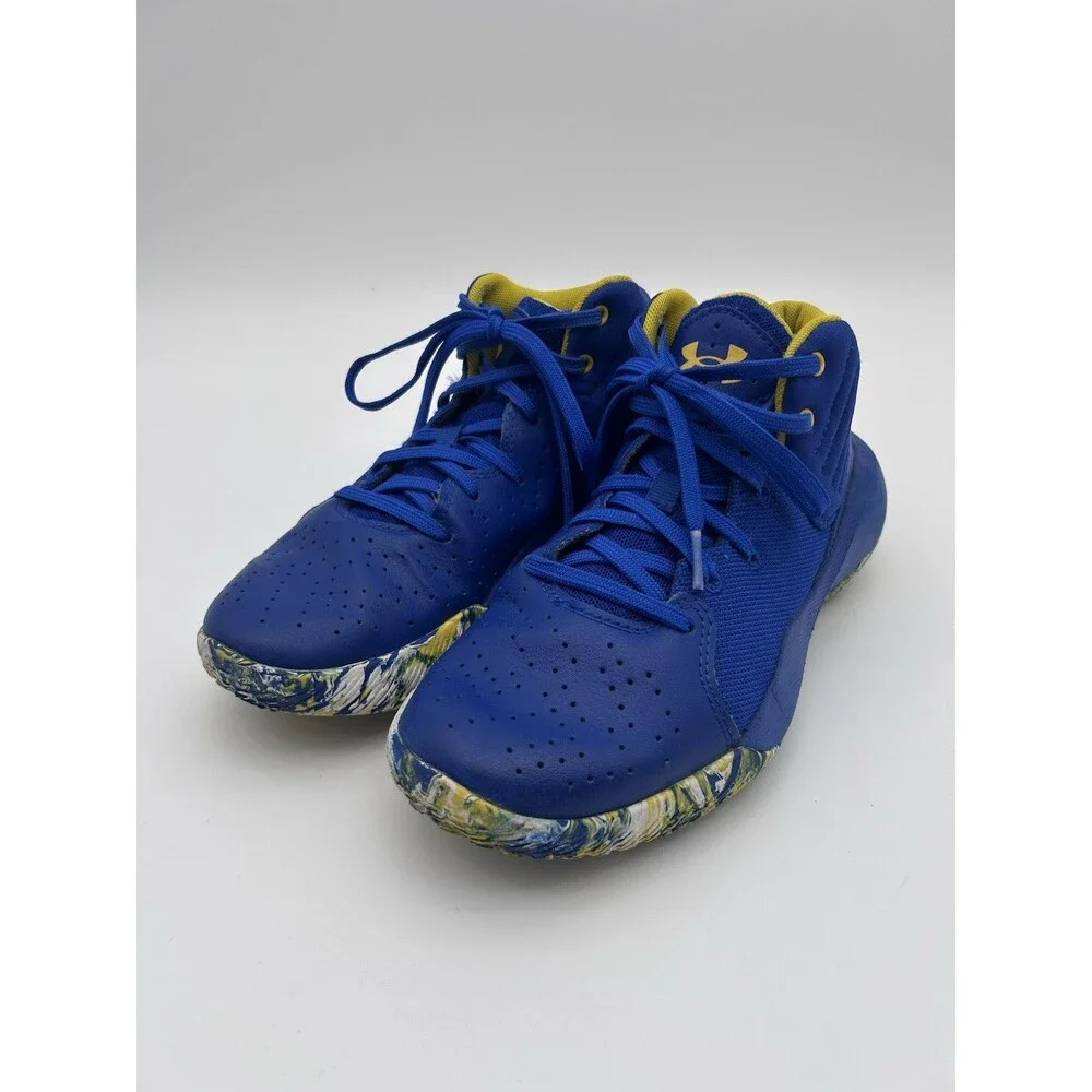 Under Armour Jet 21 Curry Boys 6 Y Golden State Blue Gold Basketball Shoes